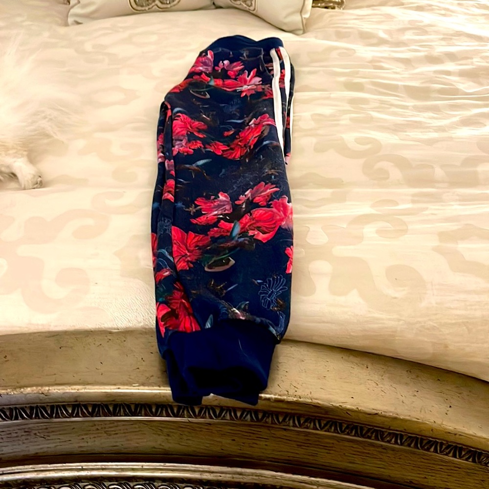 Girls adidas sweatpants with floral print